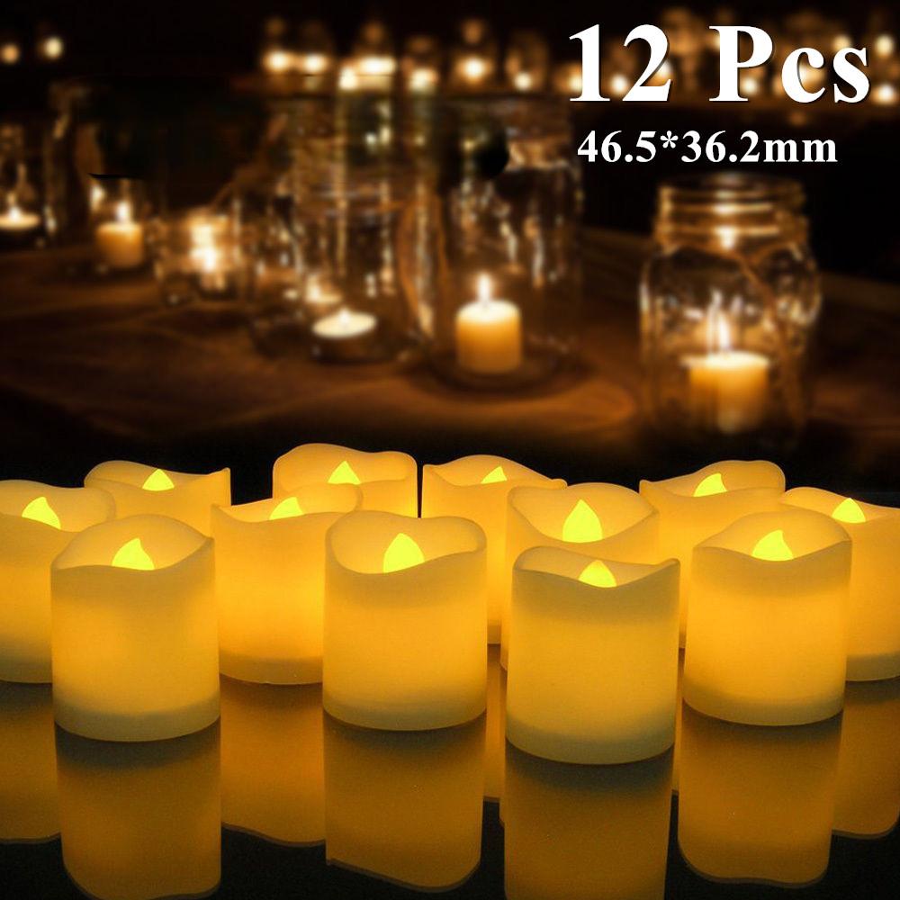3/6/12Pcs Flameless LED Candles Tea Light Creative Lamp Battery Powered Home Wedding Birthday Party Decoration Lighting Dropship