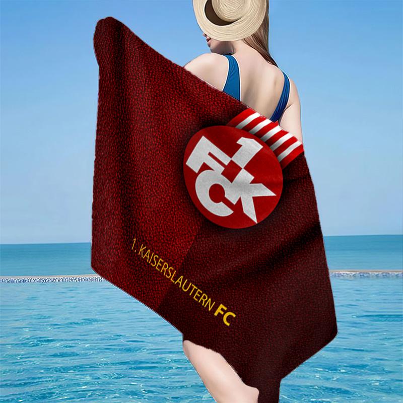 1pz Telo Mare Football Club Kaisers-lautern - Morbido, Assorbente in Microfibra, Leggero, Ideale per La Spiaggia, Feste, Viaggi, Campeggio regali per tifosi