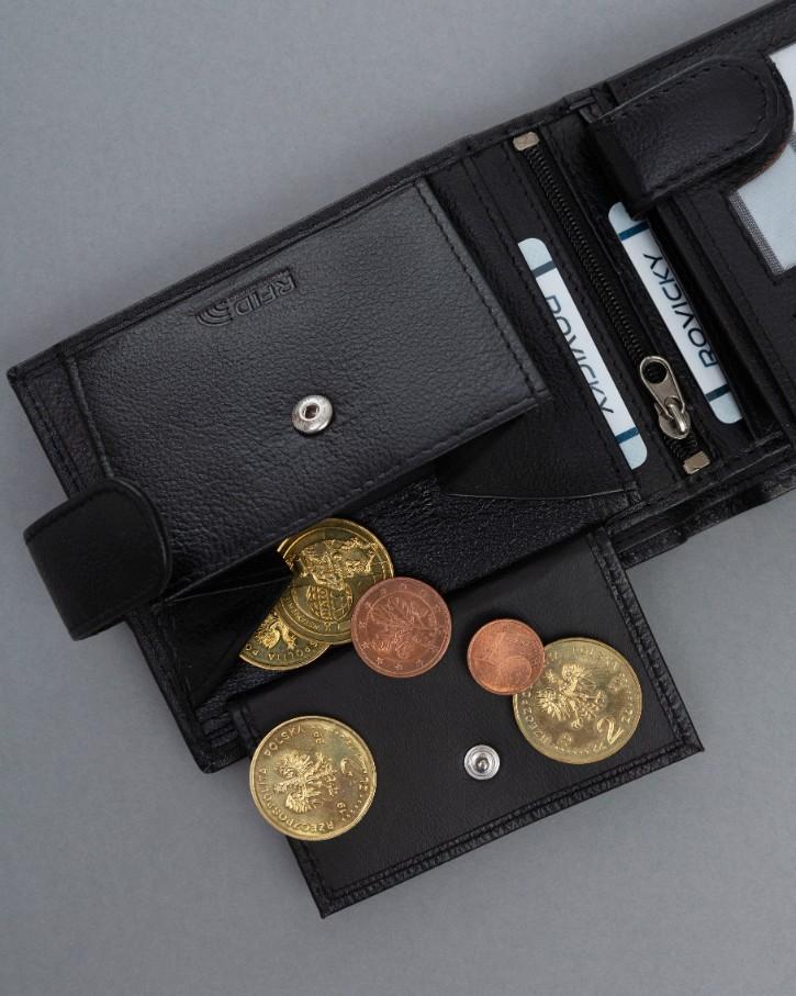 Men's Leather Wallet N992L-PDM-RON-BP-9137 Black