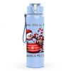 1PC Santa Snowman Hot Cocoa Art 750ml Color Plastic Sports Water Bottle Leakproof Flip Straw Lid Suitable for Sports Office Home Use