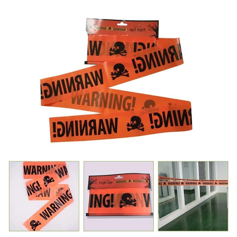 Halloween Isolation Caution Tape with Skull Design Perfect for Scene Decoration Party Props Thematic Supplies Spooky Events