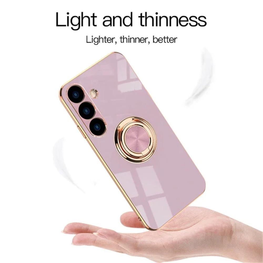 360°Rotating Magnetic Finger Ring Bracket Case For Samsung Galaxy S26 S25 Edge S24 S23 FE Plus Ultra Anti-fall Protection Cover