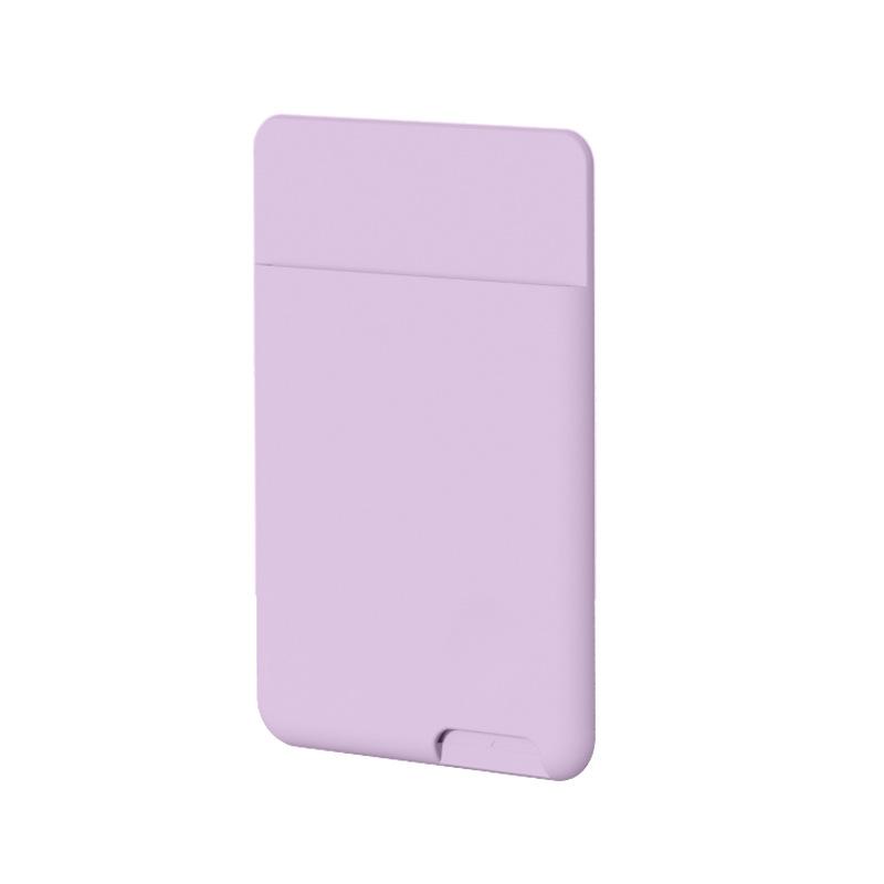 

Silicone Cell Phone Wallet Case Mobile Phone Credit ID Card Holder Pocket Fashion Self-Adhesive Sticker Card Bag фиолетовый