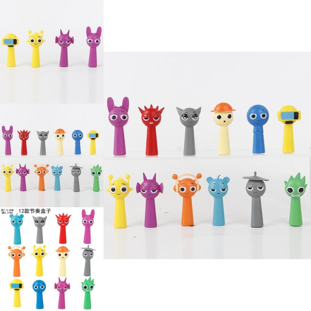 Colorful Sprunki Rhythm Box Pvc Figures Set Anime Style Collectible Blind Box Toys