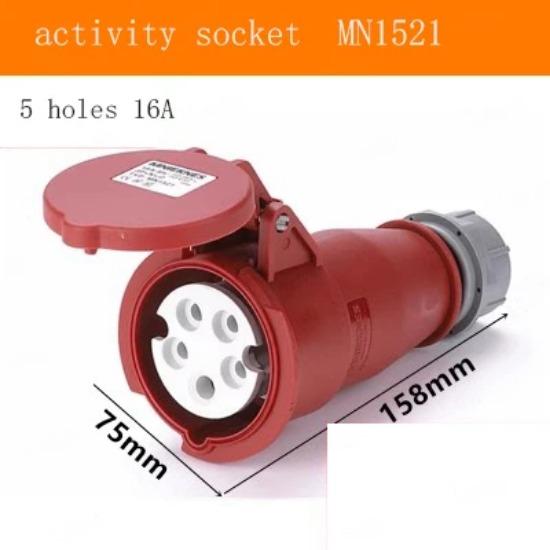 1pcs Industry Plug And Socket Connectors Surface And Concealed Installation 3 4 5 Hole Core 16 A 32A Waterproof Two Three-Phase
