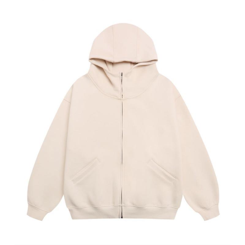 Autumn and Winter New 0 Mamba Cotton Double-ended Zipper Semi-turtleneck Cardigan Jacket Solid Color Loose Casual Hoodie