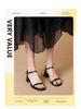 Sandali Peep-Toe con Tacco Chunky Stile Fatato - Calzature Estive da Donna Morbide, Comode, Senza Tallone, a Fascia Singola.