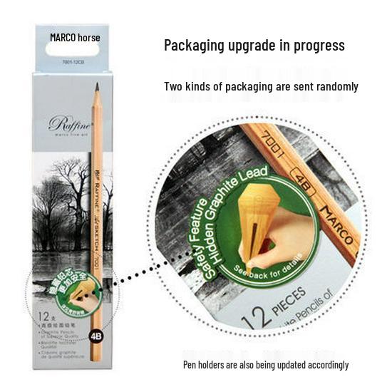 Genuine Marco Sketching Pencils - Soft to Hard (HB, 2B, 4B, 6B, 8B, 9B) - Durable Stationery.