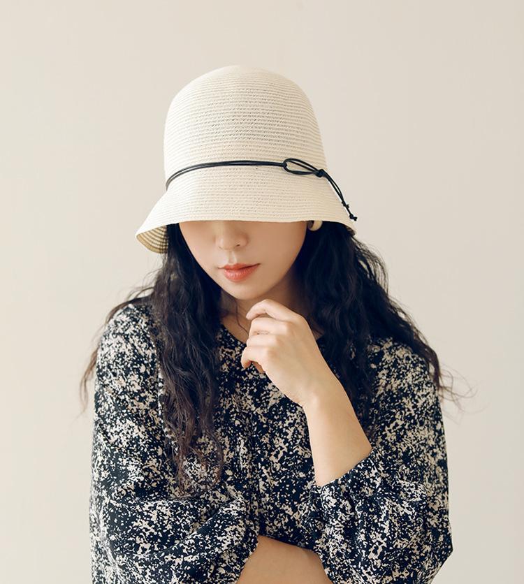 

New bucket hat summer casual sunscreen foldable face hat women s sun hat small edge sunshade bucket hat Adjustable білий