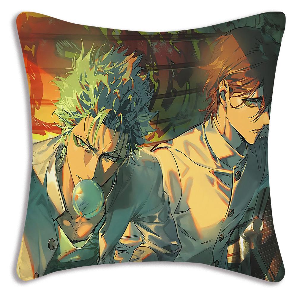 Hot Anime Bleach Ichigo Pillow Covers Cartoon Sofa Decorative Home Double-Sided Printing Short Plush Cute Cushion Cover