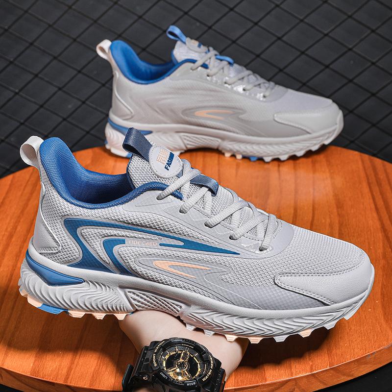 

Мужская спортивная обувь, нескользящая легкая тренировочная обувь для бега на открытом воздухе, повседневная спортивная обувь 46 серый