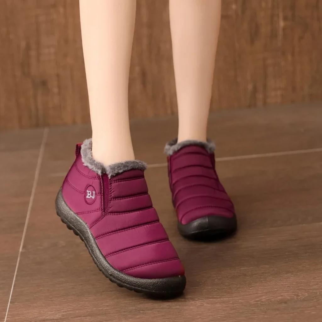 Women's Waterproof Non-slip Warm Snow Shoes, Comfortable Low Top Hiking Shoes