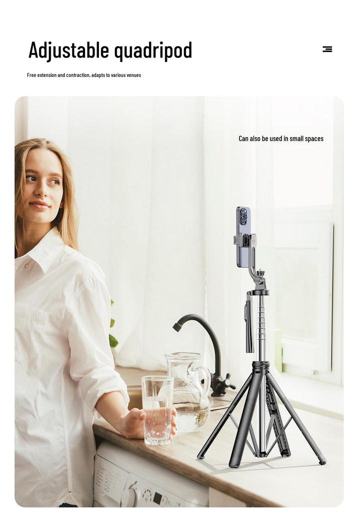 Bluetooth Selfie-Stick mit Bodenstativ für Live-Übertragung und Fotografie