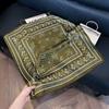 Silk scarf women's spring and autumn decoration versatile ins simple style striped square scarf streamer simulation silk fashion scarf scarf scarf
