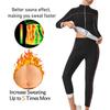 Women's Sweat-Inducing Workout Suit Training, Fitness, and Sauna Wear Long-Sleeve Top and Long Pants Set Casual High-Neck Shaping Garment
