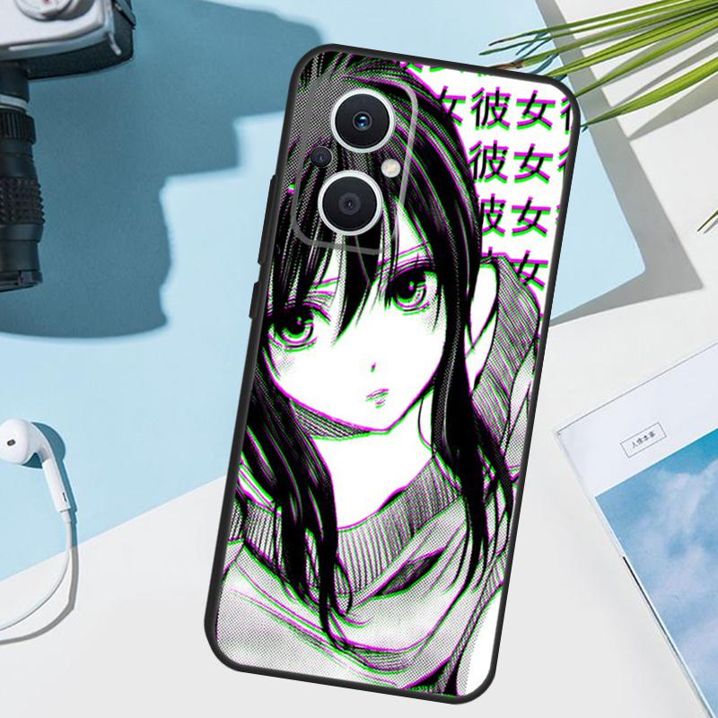 Sad Japanese Anime Aesthetic Cover For OPPO Reno 12 F 13F 14F 11F 10 11 13 14 Pro 7 8 Lite OPPO Find X9 X5 X6 X8 Pro Case