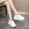 Witte Platform Dames Schoenen Pu Leer Sneakers voor Dames 2025 Nieuw Design Vetersluiting Ronde Neus Dames Schoenen Platte Gevulkaniseerde Schoenen