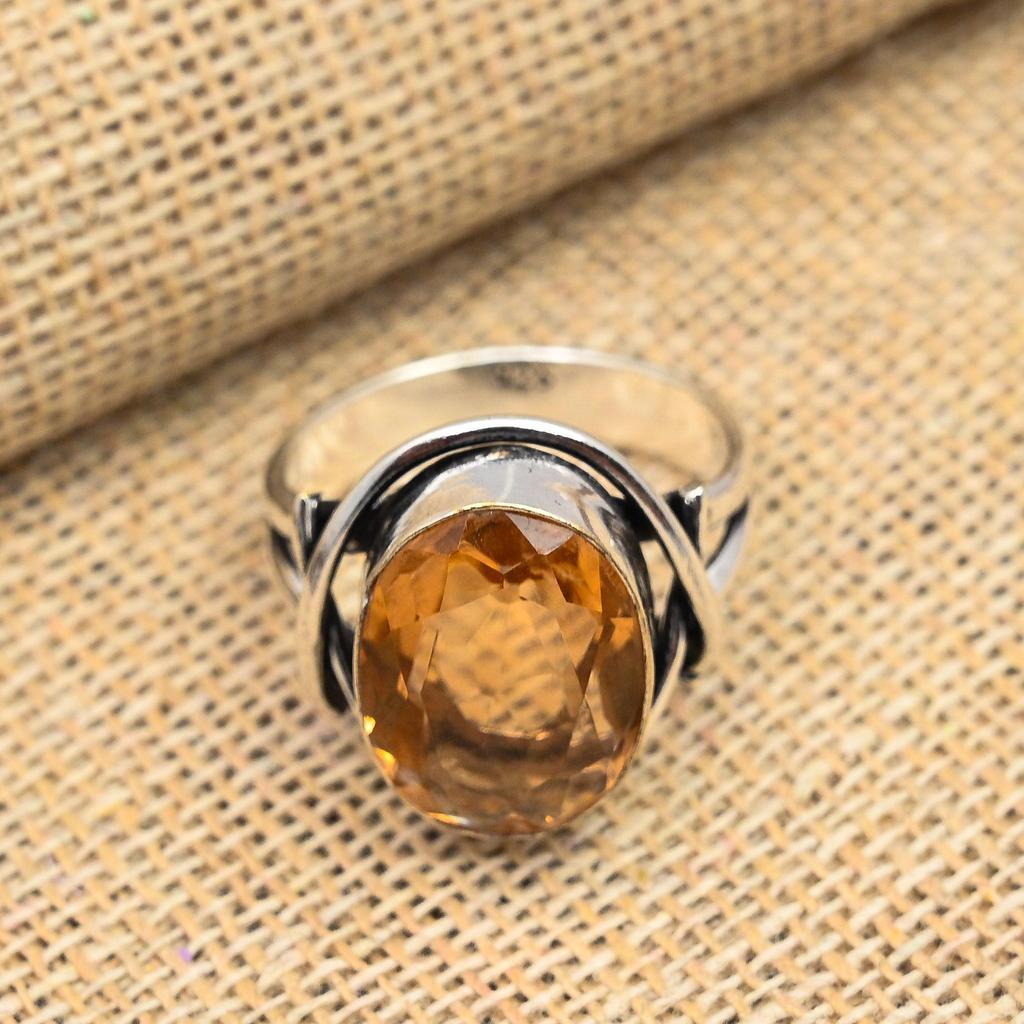 Morganite Gemstone Handmade Solid 925 Sterling Silver Jewelry Anniversary Ring For  Her