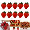10Pcs Artificial Strawberry Plastic Strawberries Realistic Fruit for Kitchen Parties Decorations Photography Props