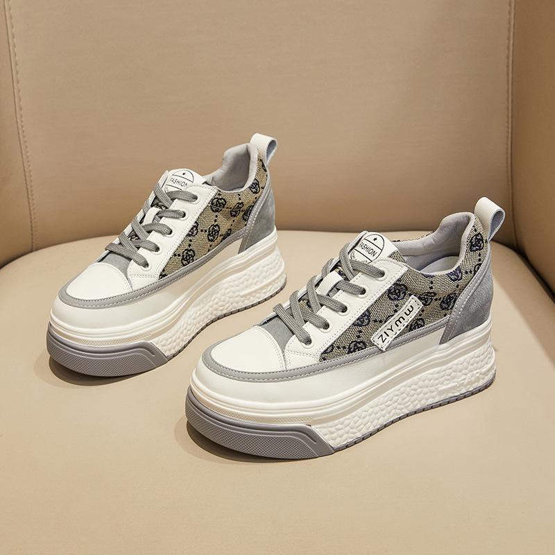 

Повседневная женская обувь маленькие белые туфли женская спортивная обувь интернет-знаменитость папины кроссовки женские весенние новые дышащие и универсальные толстая подошва 39 серый