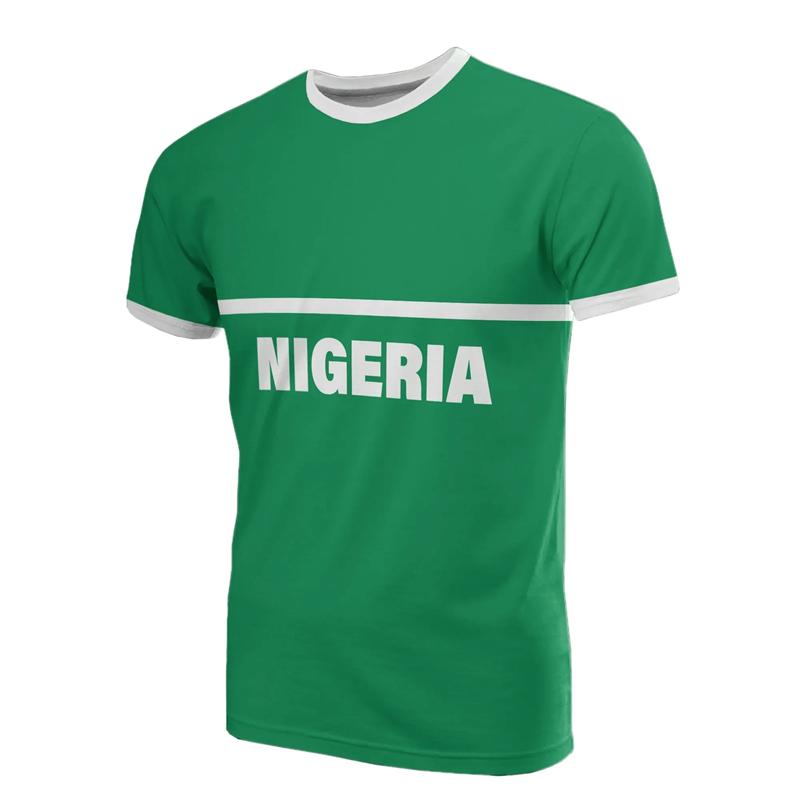 Nigeria Coat Of Arms T-shirt For Men Summer 3D Printed Oversized T Shirt Casual Tops Street Sports Short Sleeved Round Neck Tees