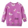 Girls' Cartoon Knit Terry Cotton Hoodie - Long Sleeve, Autumn Style, European American Trend, Children's Clothing