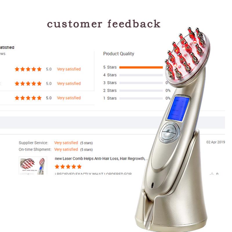 Microcurrent Vibration & Red Light Laser Hair Massager Comb