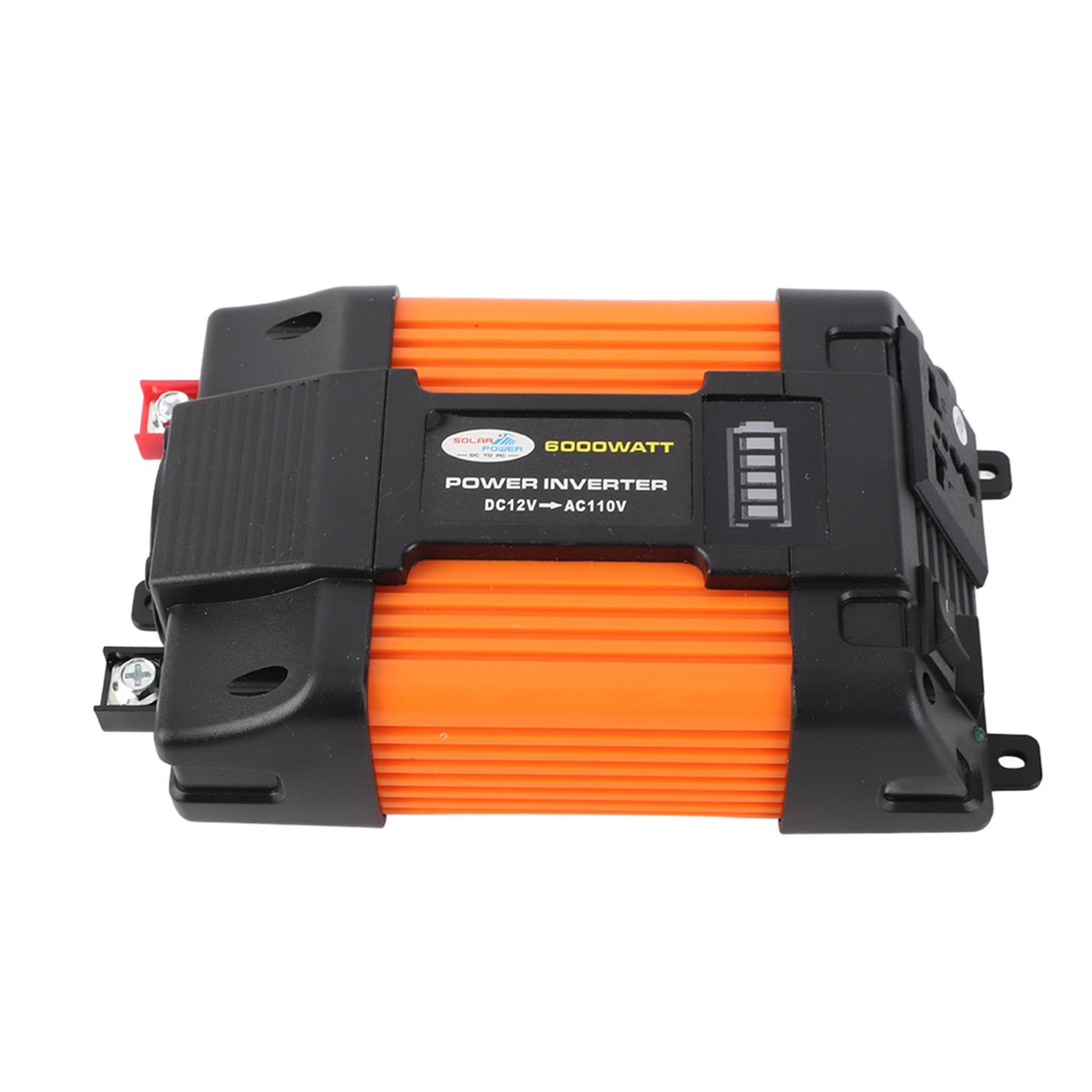 

Автомобильный инвертор переменного тока с цифровым светодиодным дисплеем, инвертор с модифицированной синусоидой и универсальным 12V to 110V(500W) жёлтый