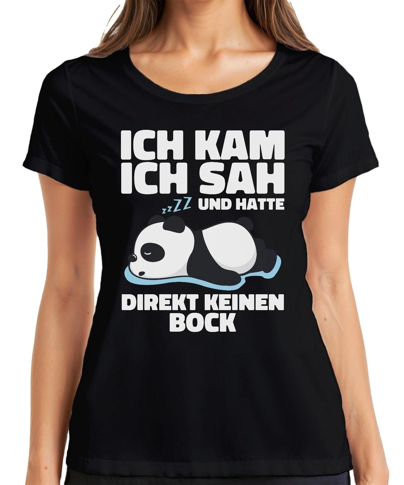 Ich kam ich sah und hatte keinen Bock Panda faul müde Schlaf Damen T-Shirt XXXXL