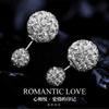 Fashion Korean Style Double Sized Rhinestone Ball 925 Pin Stud Earrings