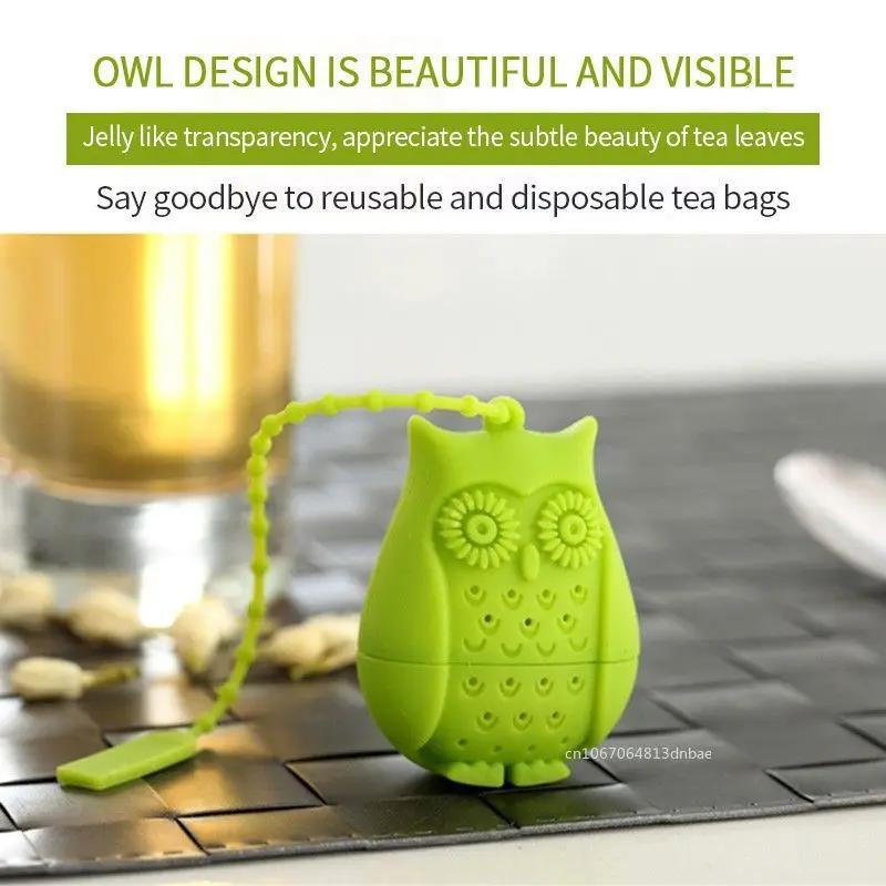 Silicone Owl Shape Tea Infuser Bag Reusable Safe Loose Leaf Tea Bags Strainer Filter for Tea Drinker Utensils