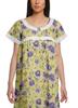 Moomaya Printed Short Sleeve Knee Length Nightdress Round Neck Sleepwear