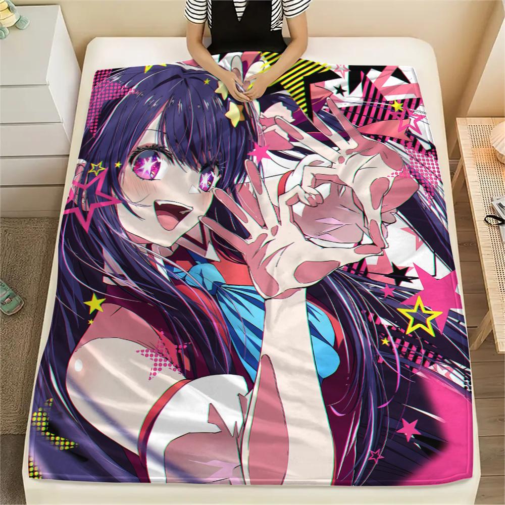 1pz Coperta in Flanella con Stampa Oshi No Ko, Alta Qualità per Tutte le Stagioni, Decorazione per la Casa, Calore e Comfort, Perfetta per Regali di Natale
