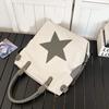 Womens Star Shoulder Bag Canvas Handbags Large Capacity Crossbody Bag Aesthetic Messenger Bag Fashion Satchels Bag