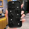 Applicable to iPhone16Promax mobile phone case all-inclusive pearl bow 15 Apple 14 anti-drop cover 1312 creative
