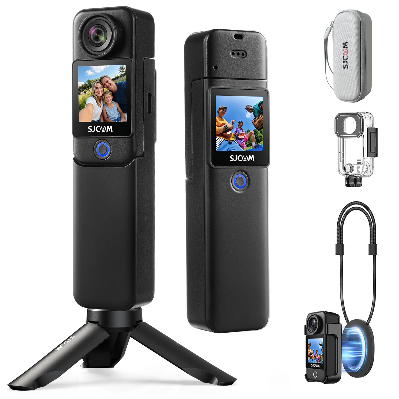 

SJCAM C300 4K Action Camera Vlog Camera Pocket Camera Battery Life Electronic Wide Angle Dual Touchscreen Wearable Body Camera 8x Zoom 3800mAh High чорний