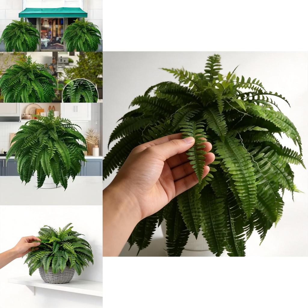 Boston Fern Plant With Silk Leaves For Wedding Decor And Home Garden Enhancements