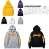 Felpa con cappuccio oversize stampa fiamme vestibilità larga casual per coppia