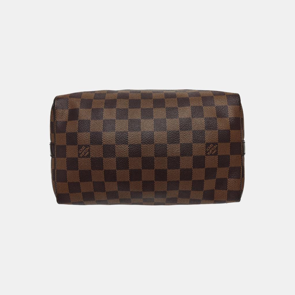 [Pre-Owned] Speedy 25 Checkered Strap Pillow Bag Coated Canvas Shoulder Tote - Very Good #15FF7C6