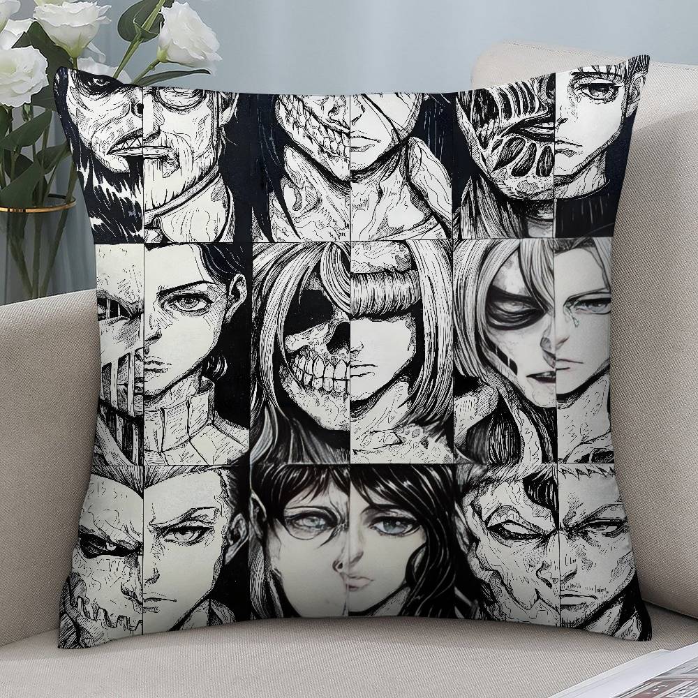

Anime A-Attacks on T-Titans Pillow Case Short plush Double-sided Print Square Throw Pillow Covers Sofa Home Cushion Decor 12x12Inch