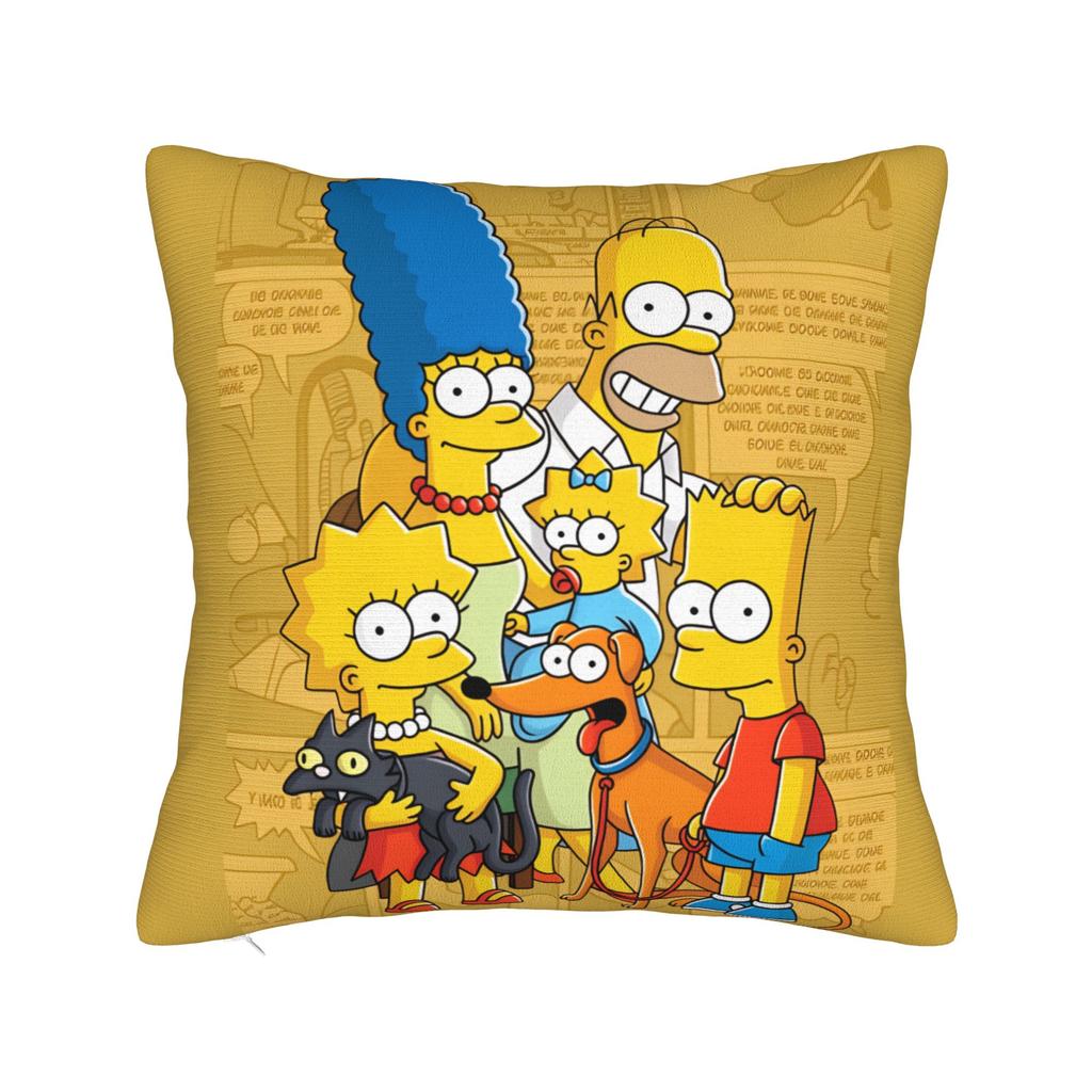 Funny S-Simpsons Family Cartoon Characters Pillow Case Vintage Pillow Cover Comfy Pillowcases For Wedding Party Home Decor