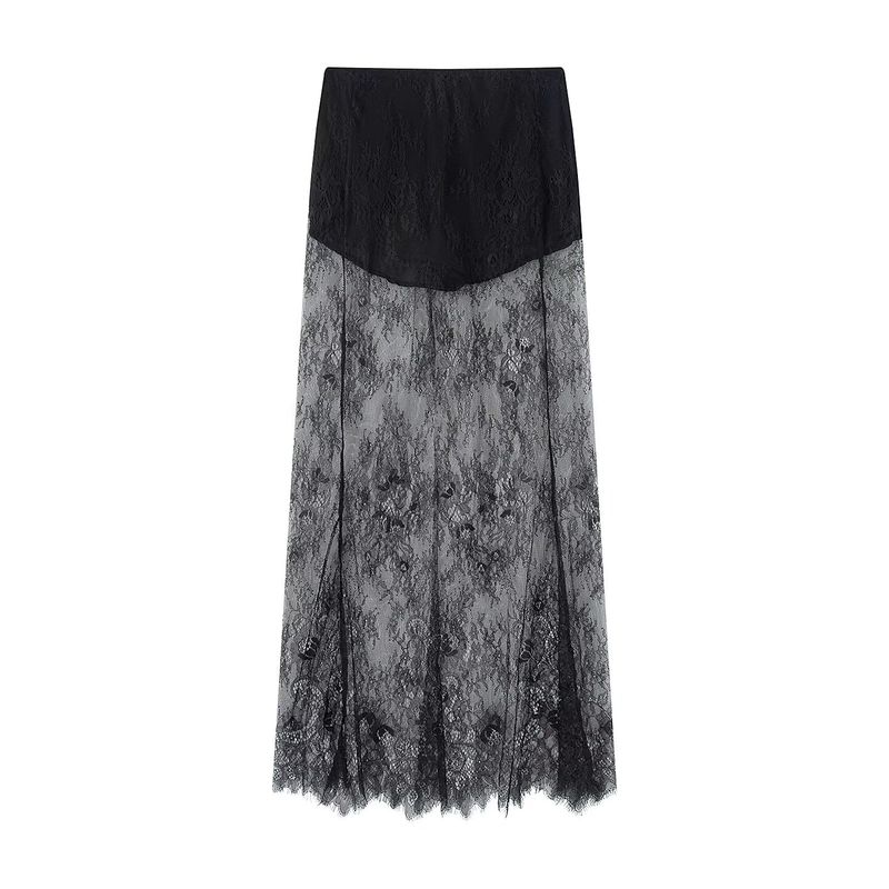 Summer Fall Romantic Socialite Senior Sexy Temperament Waist Hugging Tube Top Top + Lace Pure Desire Skirt Two-piece Set