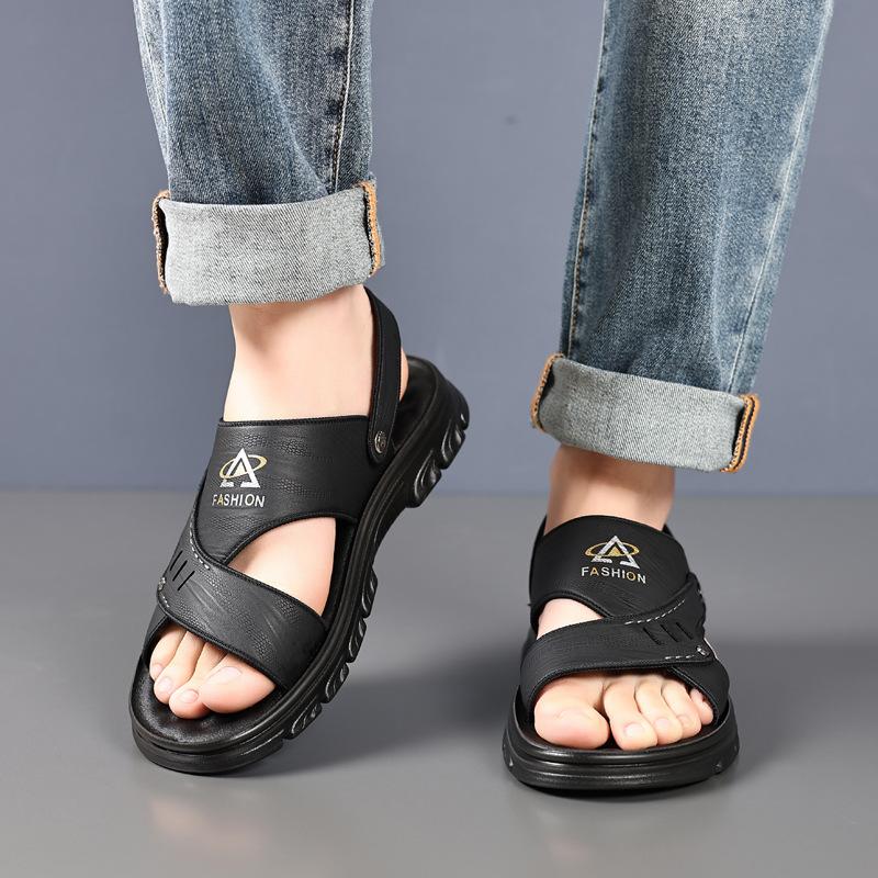 Sandals Men's Trendy Fashion Casual Outer Wear Dual-purpose Cool Slippers Men's Versatile Breathable Soft-soled Platform Beach Shoes