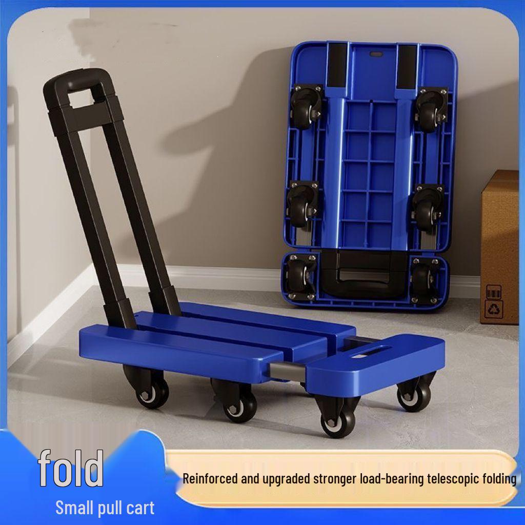 Enhanced Non-slip Portable Six-Wheel Shopping Cart with Retractable Handle