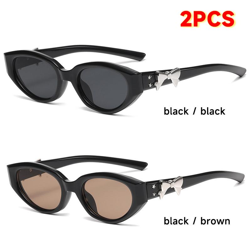 

Fashion Cat Eye Sunglasses Women High Quality Uv400 Sunglass Retro Eyewear Bow Embellishment Brand Designer Sun Glasses