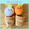 Cute Carrot Plush Keyring With Metal Chain For Gift And Collection Use