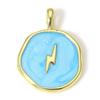 1 Piece Brass Concise Brass Moon Lighting Charms For Jewelry Making 18K Real Gold Plated Irregular Pentagram Star Enamel Pendant