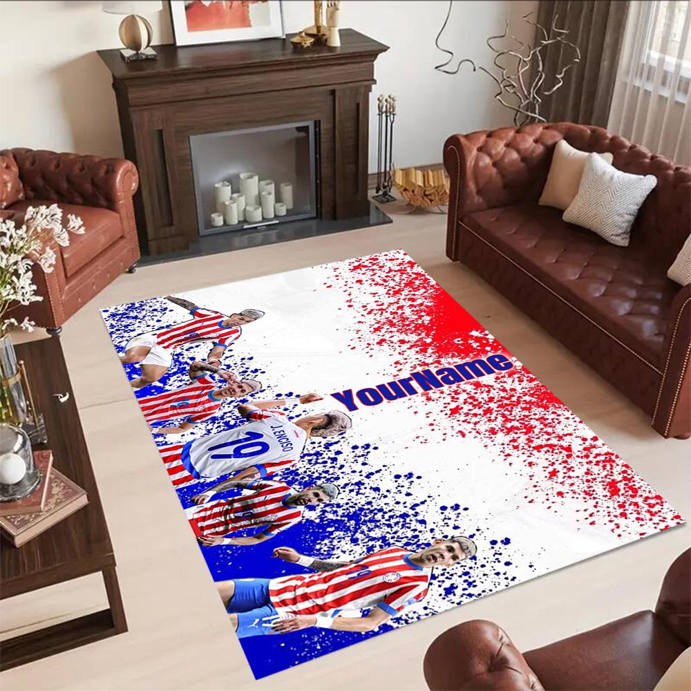 Atletico Madrid Personalized Text Floor Rug Office Rug Suitable for Entryway Balcony Kitchen Playrooms Anti-slip Rug Office home decor
