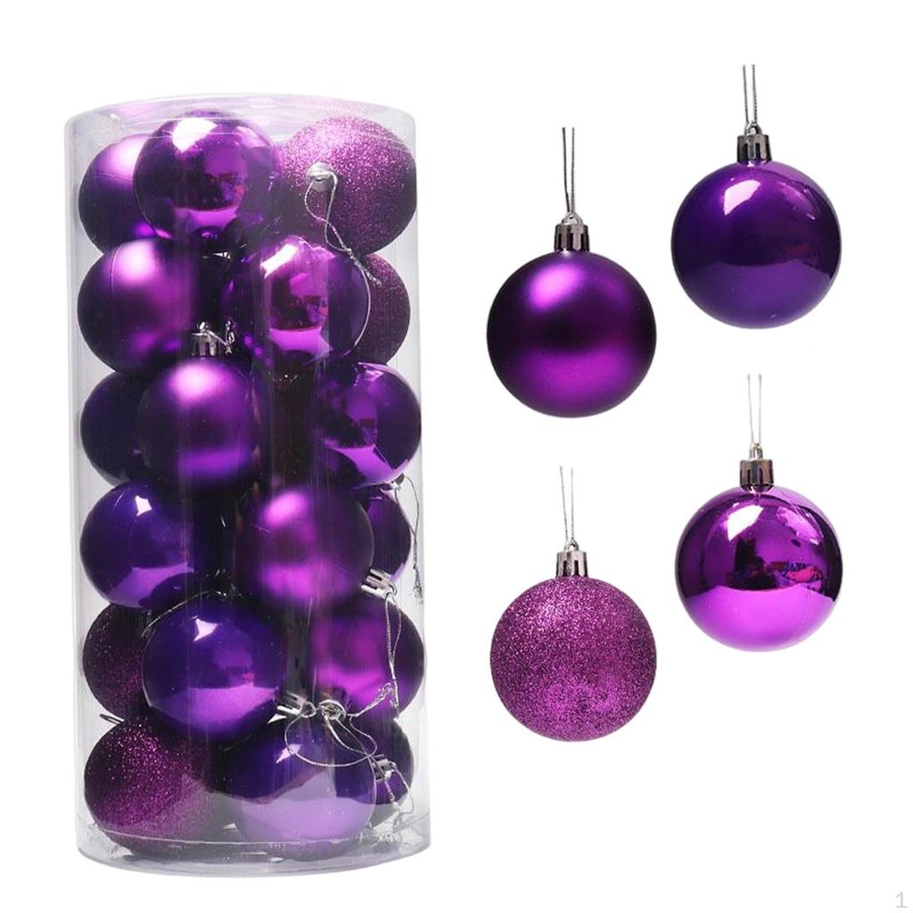 24 Pieces Christmas Tree Ornaments Shatterproof Hanging Xmas Balls for Outdoor Decor