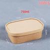 10Pcs Square Disposable Lunch Box Paper Food Container Kraft Paper Lunch Box Leak Proof With Lid Food Packing Box